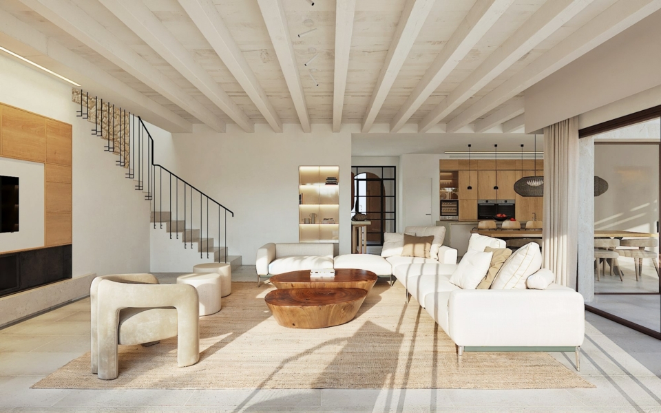 Luxury Village Finca for Sale in Ses Salines Mallorca | Garden, Pool & Timeless Design