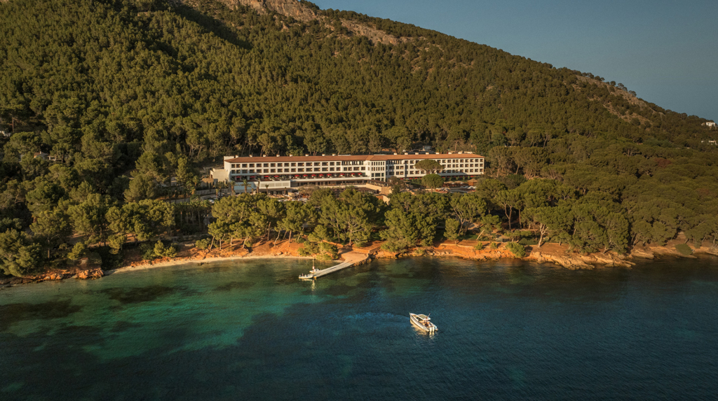 Cala Pi de la Posada and the Four Seasons Formentor, seen from the water